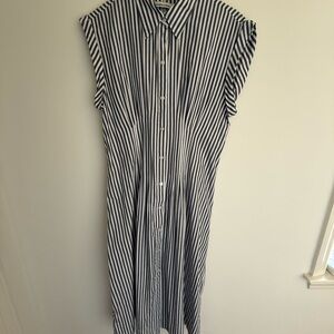 Abercrombie and Fitch Striped Blue and White Midi Dress